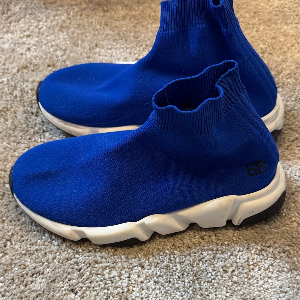 Balenciaga Royal Blue Knit Sock Sneakers for Kids